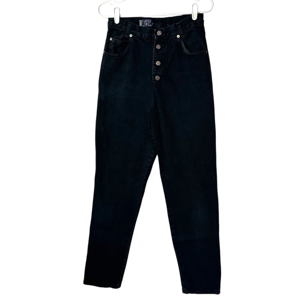 Vintage Palmettos Black Denim Jeans Size 28x30 High Rise Denim Straight Leg 90s